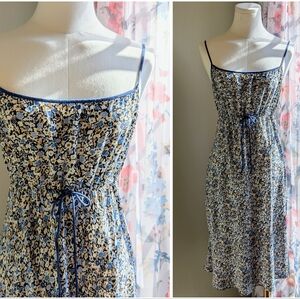 Y2K 2000's Ann Taylor Loft Women's Ditsy Floral Slip Dress 8 Feminine Dainty
